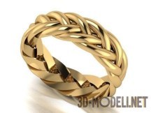 3d-модель Плетеное кольцо из жёлтого металла