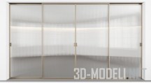 3d-модель Раздвижные двери с рельефным стеклом