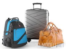 Чемодан, рюкзак и сумка