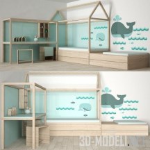 3d-модель Детская мебель в Скандинавском стиле