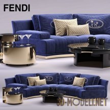 3d-модель Модульный полукруглый диван Artu от Fendi Casa