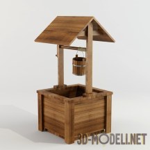 3d-модель Небольшой деревянный колодец