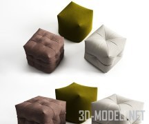 3d-модель Кубические пуфы с отделкой тканью