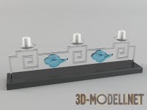 3d-модель Подсвечник с меандрами и облаками