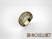 3d-модель Широкое золотое кольцо