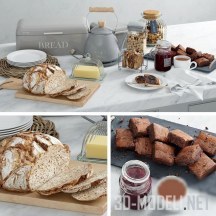 3d-модель Посуда и продукты для завтрака в наборе Garden Trading