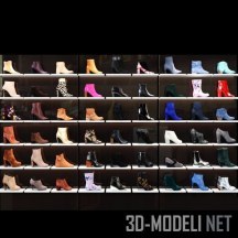 3d-модель Стеллажи с женской обувью
