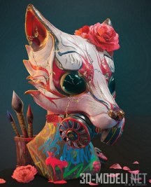 3d-модель Kitsune gasmask PBR