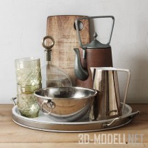 3d-модель Кухонная утварь в ретро-стиле