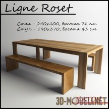 3d-модель Стол и скамья Ligne Roset EATON