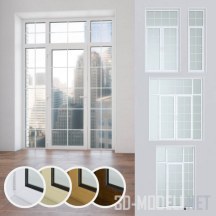 3d-модель Белые пластиковые окна и двери