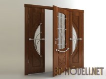 3d-модель Двустворчатая классическая дверь