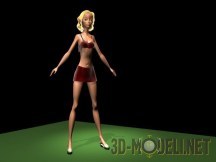 3d-модель Девушка в красном