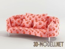 3d-модель Диван и кресло в цветочной обивке