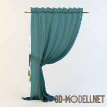 3d-модель Одинарная штора с подвязкой