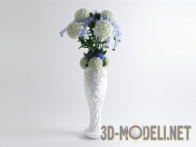 3d-модель Белые шары в скульптурной вазе