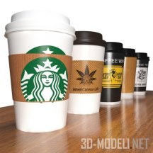 3d-модель Чашки для кофе на вынос (5 шт.)