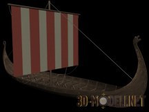 3d-модель Парусно-гребное судно «Дракар»