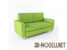 3d-модель Двухместный ярко-зеленый диванчик
