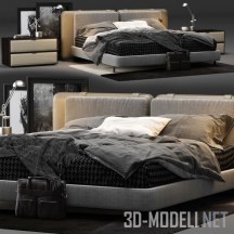 Кровать с тумбами Minotti Tatlin Soft