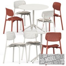3d-модель Круглый стол Elephant и стулья Colander от Kristalia