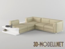 3d-модель Угловой диван с книжными полками