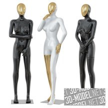 3d-модель Манекены с золотыми лицами
