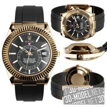 3d-модель Классические часы Rolex Oyster SKY-DWELLER