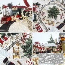 3d-модель Игрушечная рождественская деревня
