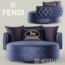 3d-модель Диван Efea Capitonne Fendi Casa