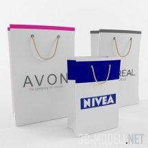 3d-модель Пакеты с лого Avon, Nivea, Loreal