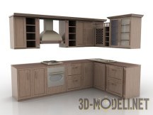 3d-модель Набор кухонной мебели в классическом стиле
