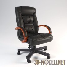 Большое и мягкое кожаное офисное кресло