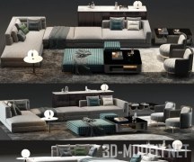 3d-модель Сет от Minotti с диваном Alexander