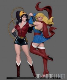 3d-модель Персонажи Wonder Woman & Supergirl