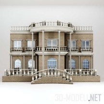 3d-модель Классический фасад с балюстрадами