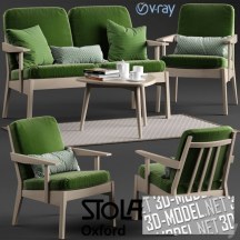 3d-модель Диван и кресло Oxford от Stolab и стол Yngve