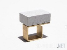 Кольцо из бетона и латуни GOLDEN RATIO