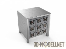 3d-модель Тумбочка с декором из бабочек