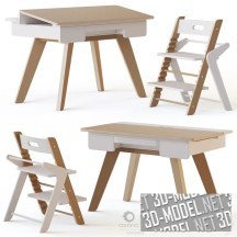 3d-модель Стол и стул Mimiloona Magnus для детской комнаты