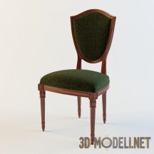 Классический стул с тёмно–зелёной обивкой