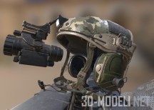 3d-модель Армейский шлем с оборудованием