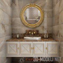 3d-модель Мебель и аксессуары для ванной Caprigo Ischia 150