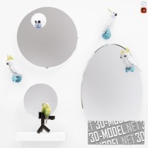 3d-модель Набор зеркал The Parrot Party от Lladro