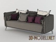 3d-модель Современный диван в сером чехле