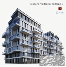 3d-модель Современный дом 9 этажей