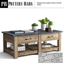 3d-модель Кофейный стол из дерева Pottery Barn Parker