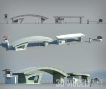 3d-модель Архитектурные элементы пропускных транспортных пунктов