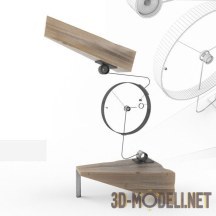3d-модель Часы с декором из дерева