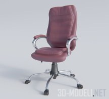 Офисное кресло с розовой обивкой
